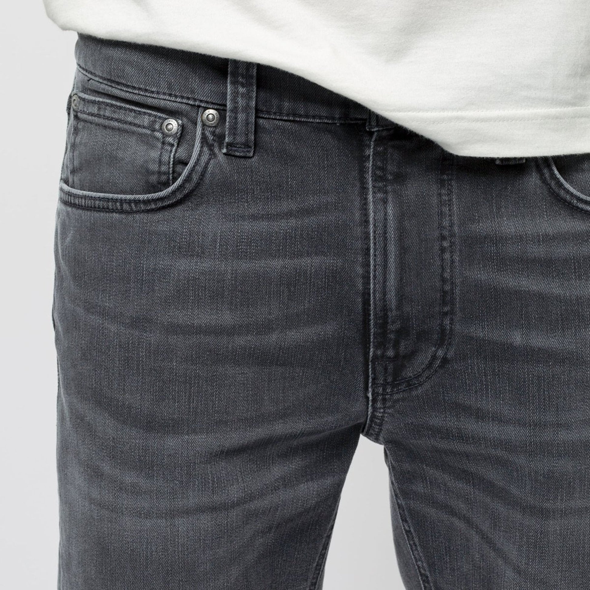 Nudie Lean Dean - Mono Grey Jeans - Grey