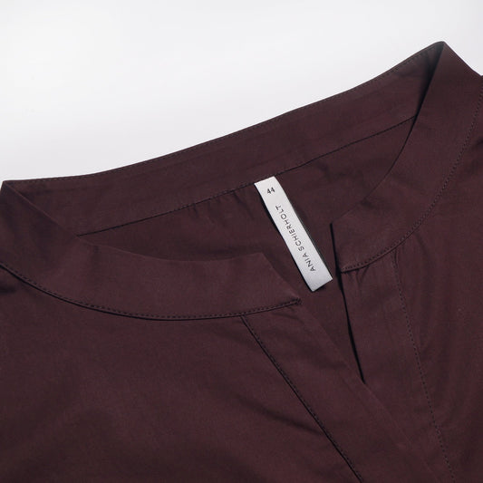 - Boxy Stretch Shirt - Burgundy