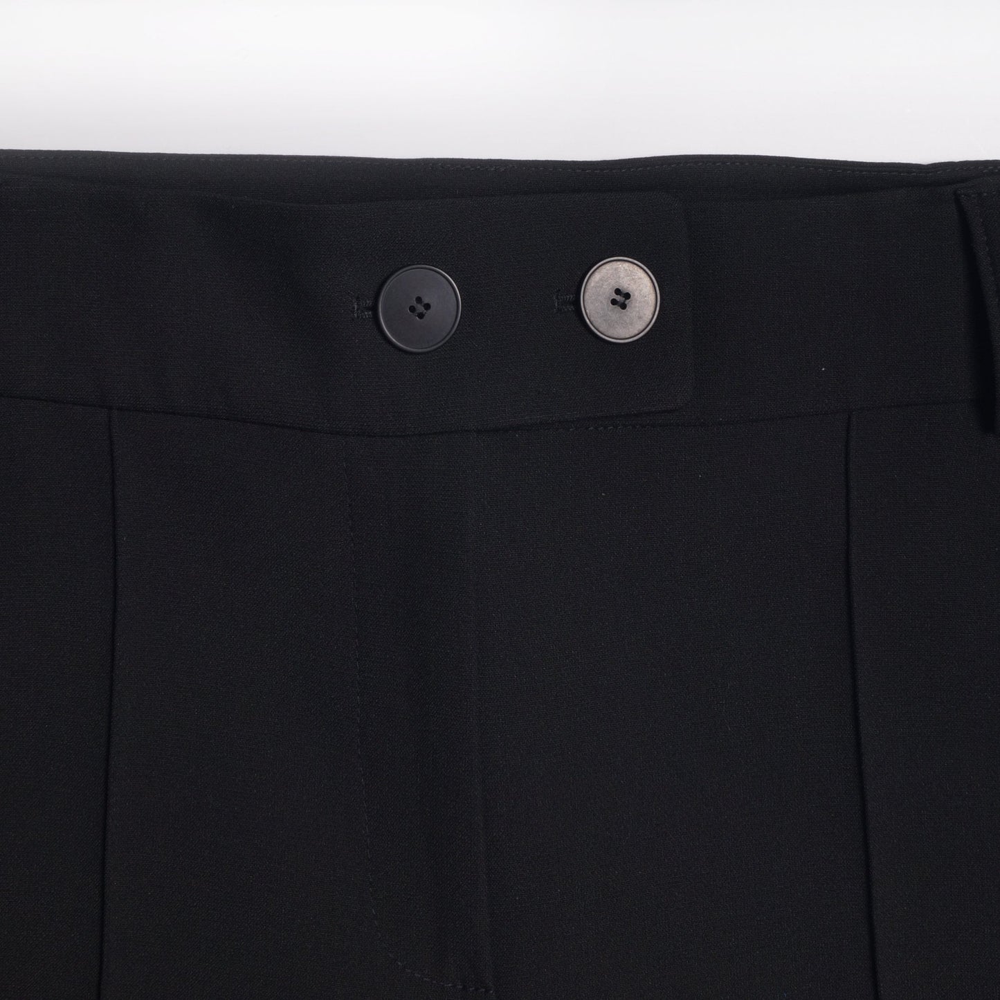 - Relaxed Button-Waist Trousers - Black