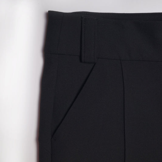 - Relaxed Button-Waist Trousers - Black