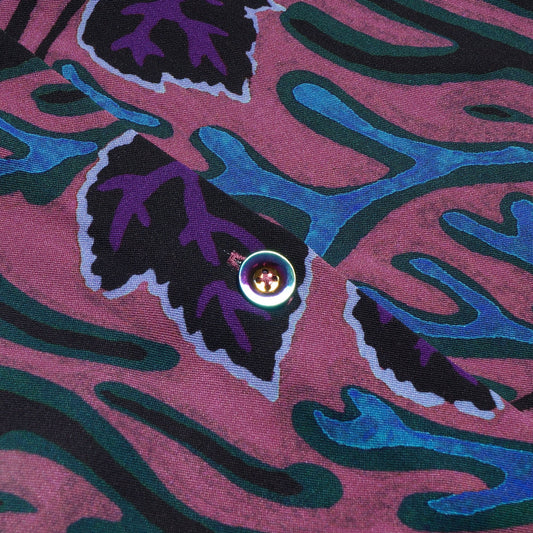 - 'Shadow Leaves' Print Shirt - Purple/Multi