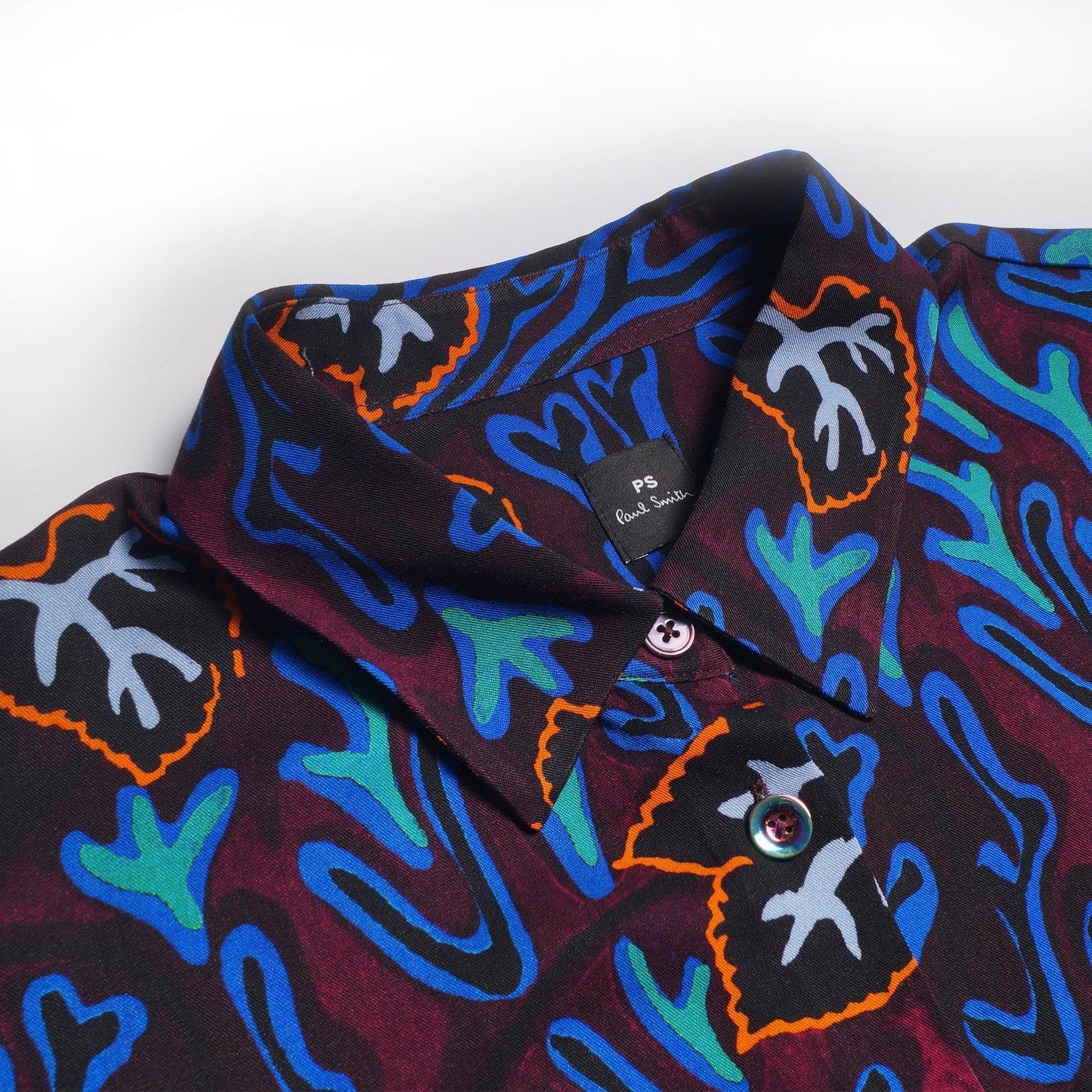 - 'Shadow Leaves' Print Shirt - Blue/Multi