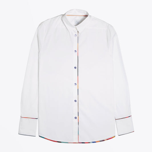 - Contrast Stripe Shirt - White