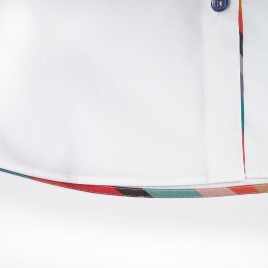 - Contrast Stripe Shirt - White