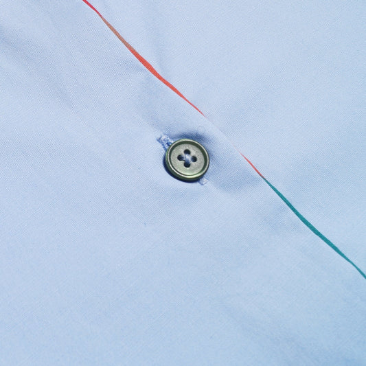 - Contrast Stripe Shirt - Blue