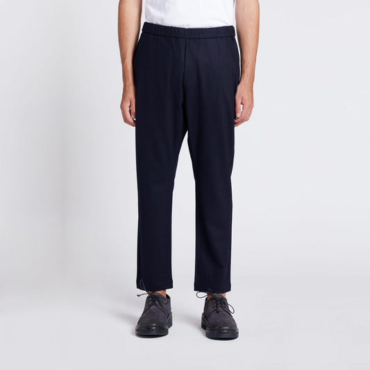 - Elasticated Drawstring Trousers -  Navy