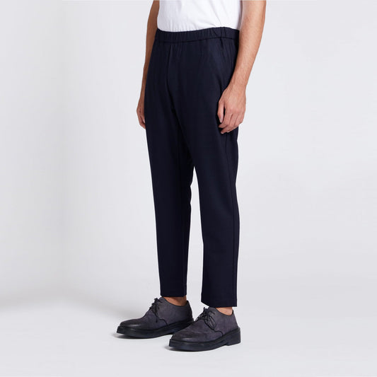 - Elasticated Drawstring Trousers -  Navy