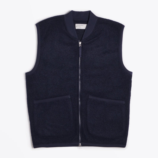 - Wool Fleece Zip Waistcoat - Navy