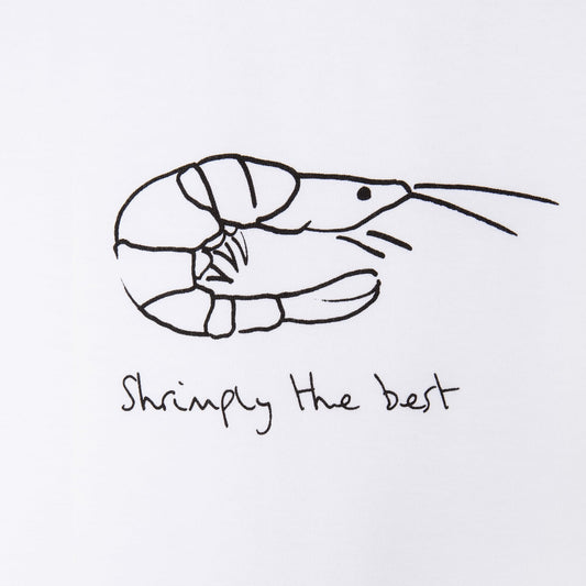 - 'Shrimply The Best' Logo T-Shirt - White