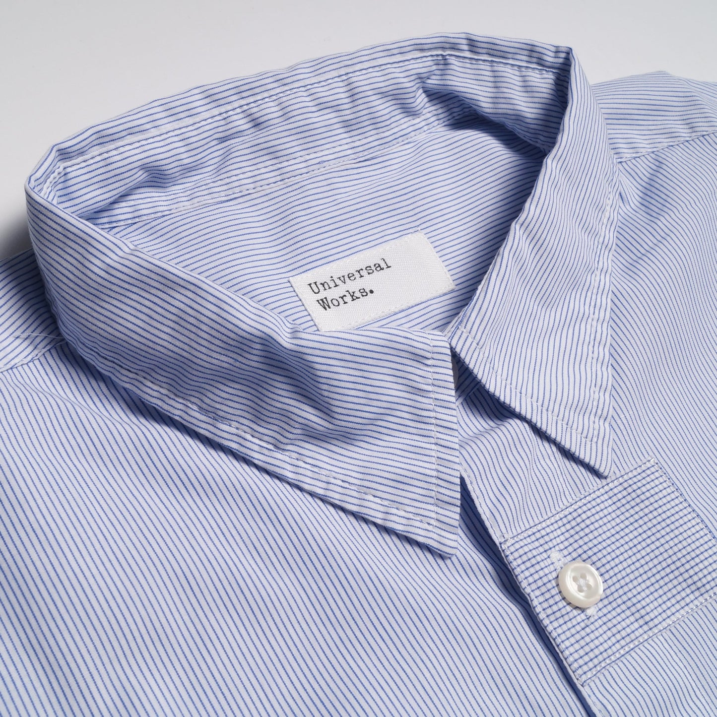 - Check and Stripe Patch Shirt - Navy/White