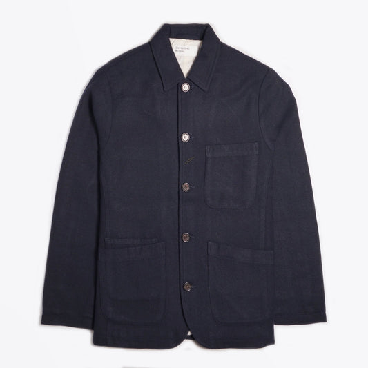 - Wool Marl Bakers Jacket - Navy