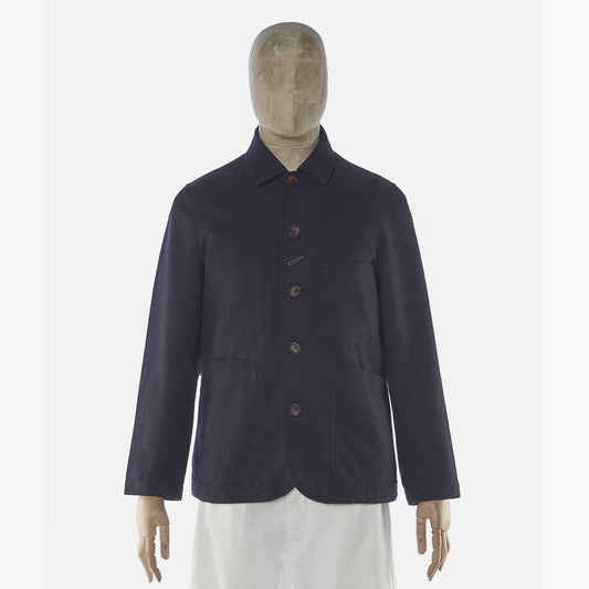 - Wool Marl Bakers Jacket - Navy