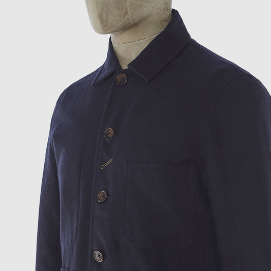 - Wool Marl Bakers Jacket - Navy