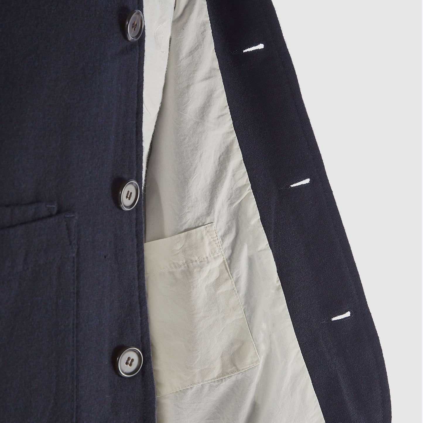- Wool Marl Bakers Jacket - Navy