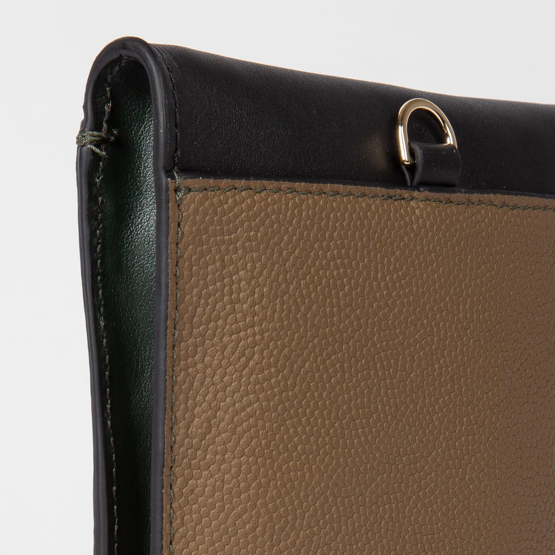 Paul Leather Neck Pouch With 'Signature Stripe' Trim - Taupe