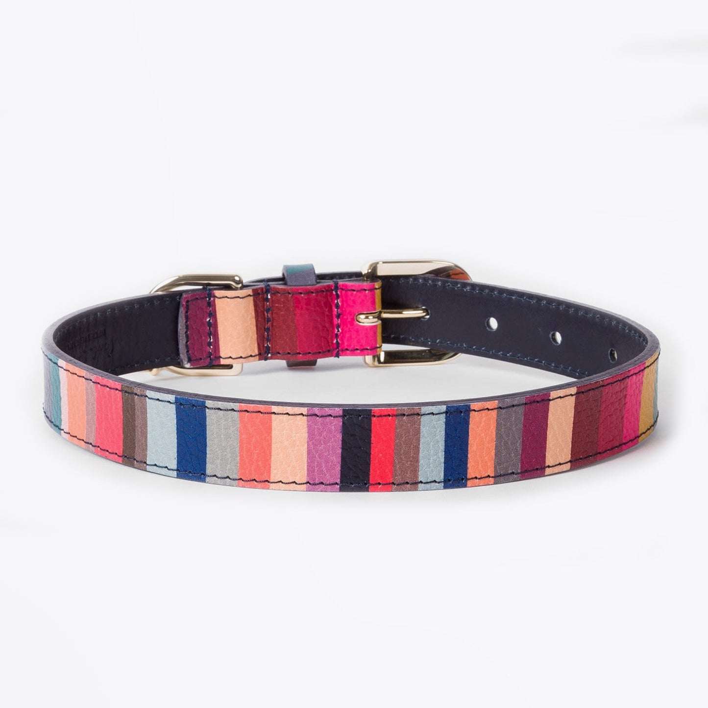 - 'Swirl' Print Leather Dog Collar Small - Multi