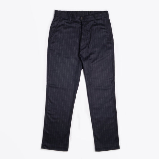 Wool-Blend Pinstripe Trousers - Navy