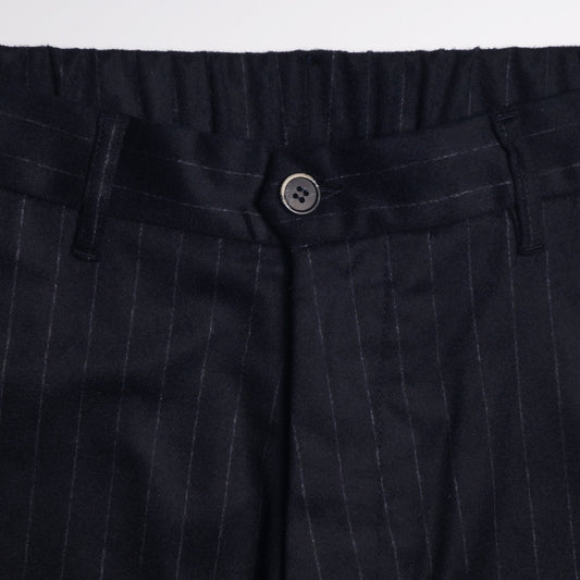 Wool-Blend Pinstripe Trousers - Navy