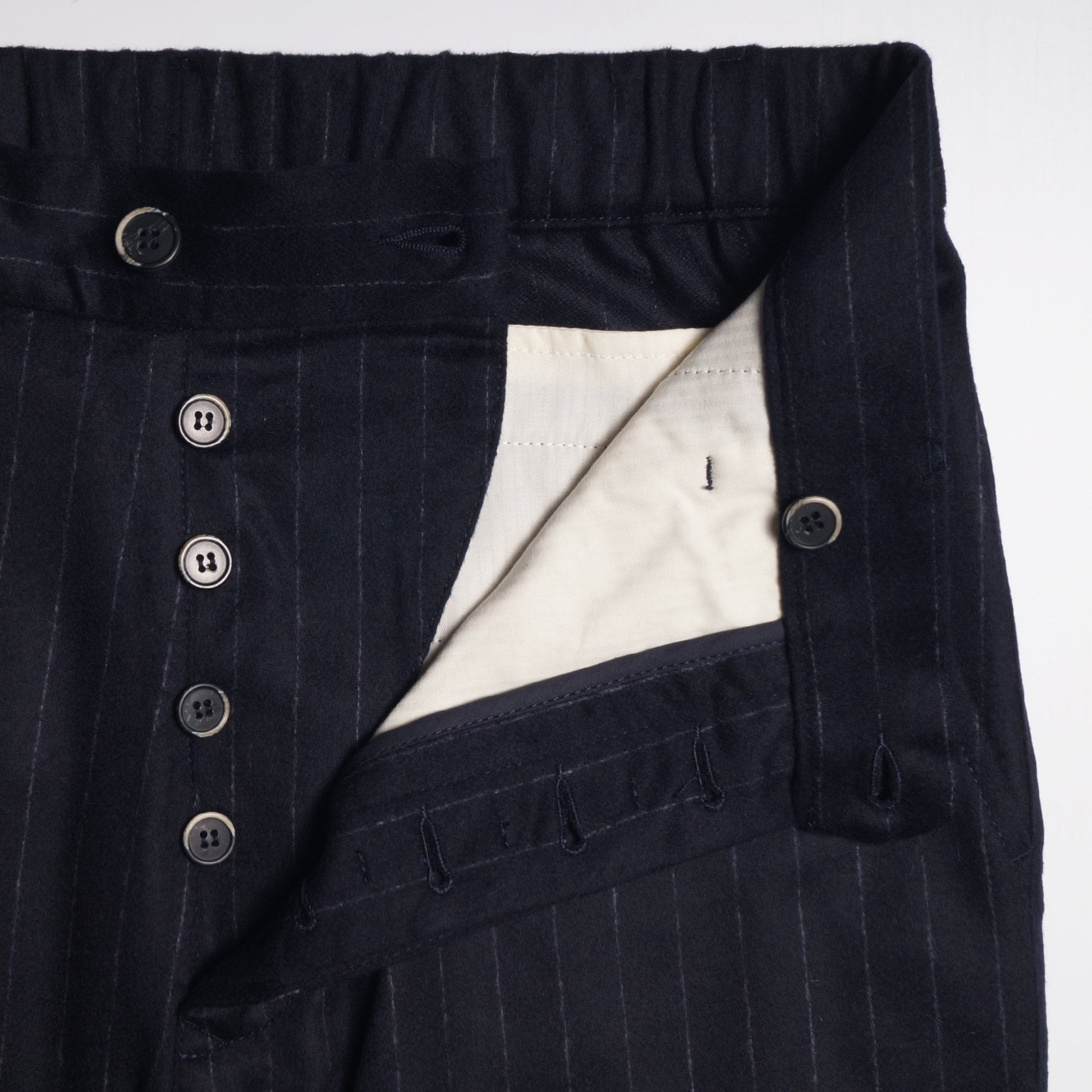 Barena Wool-Blend Pinstripe Trousers - Navy
