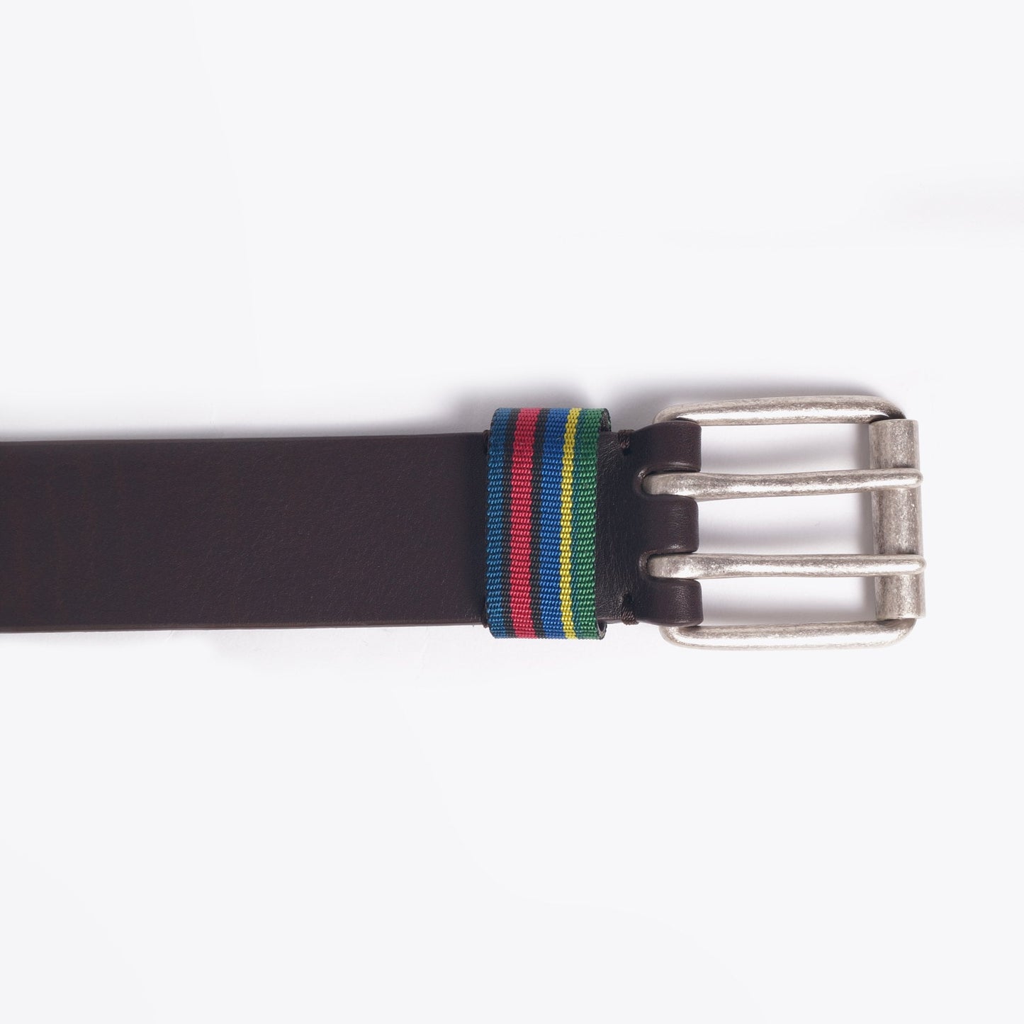 Leather 'Stripe' Belt - Brown