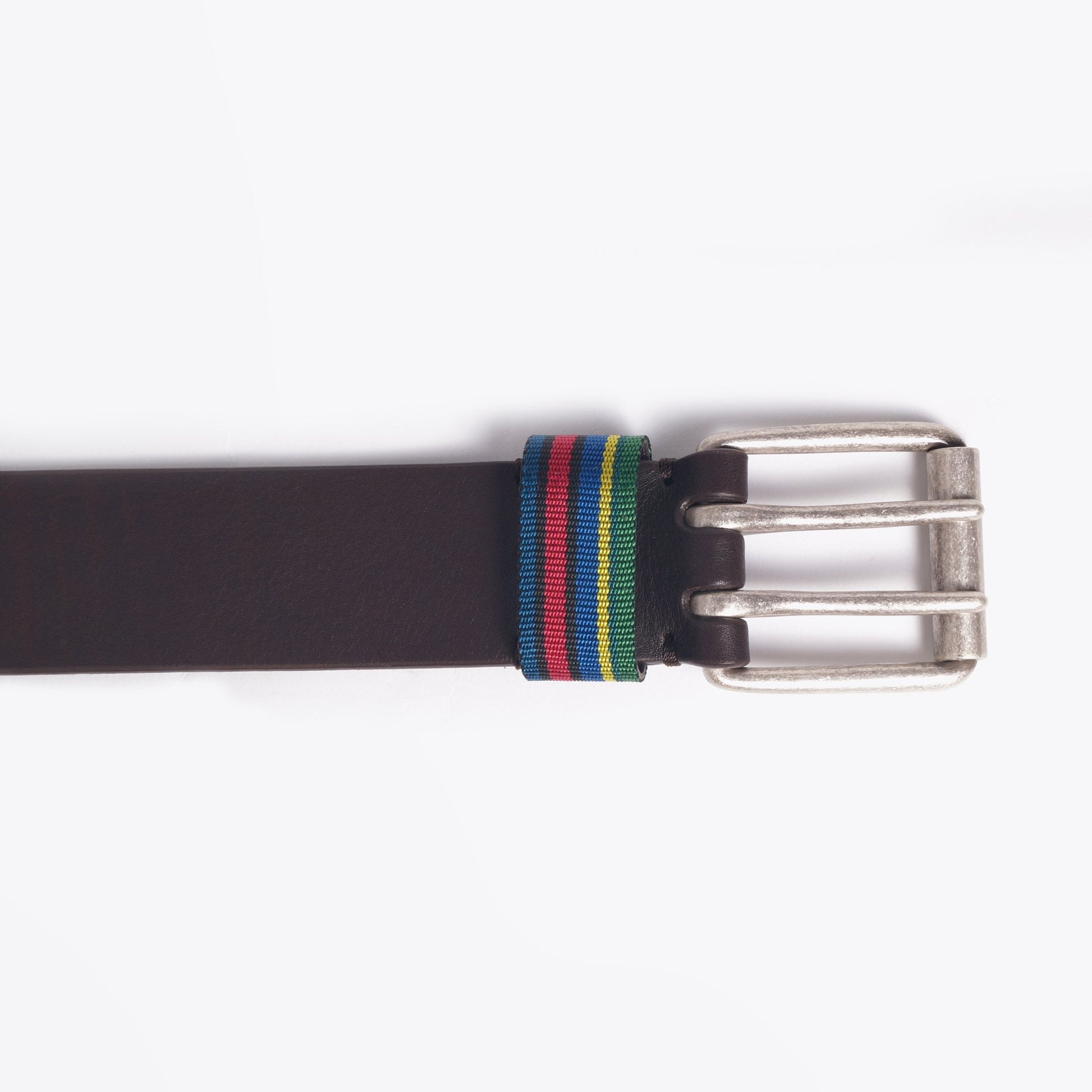 Paul Leather 'Stripe' Belt - Brown