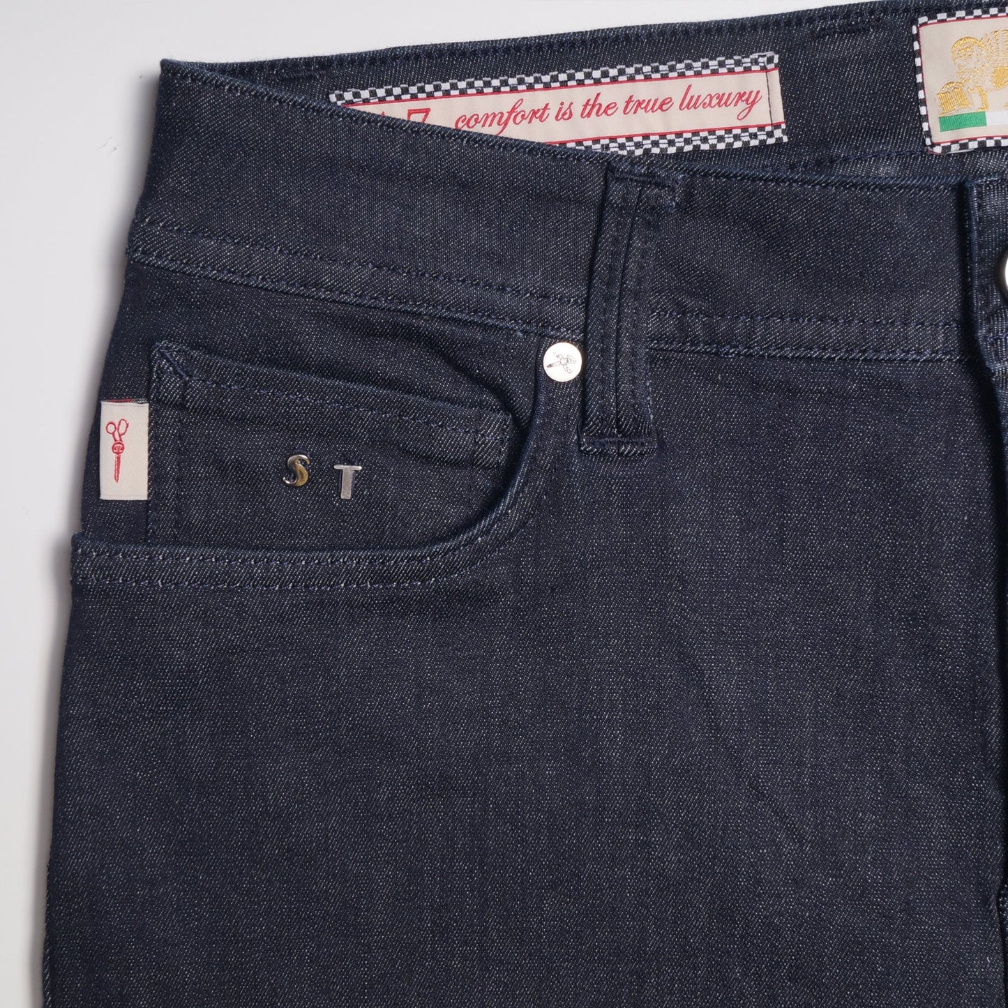 Leonardo Slim Denim Jeans - Navy
