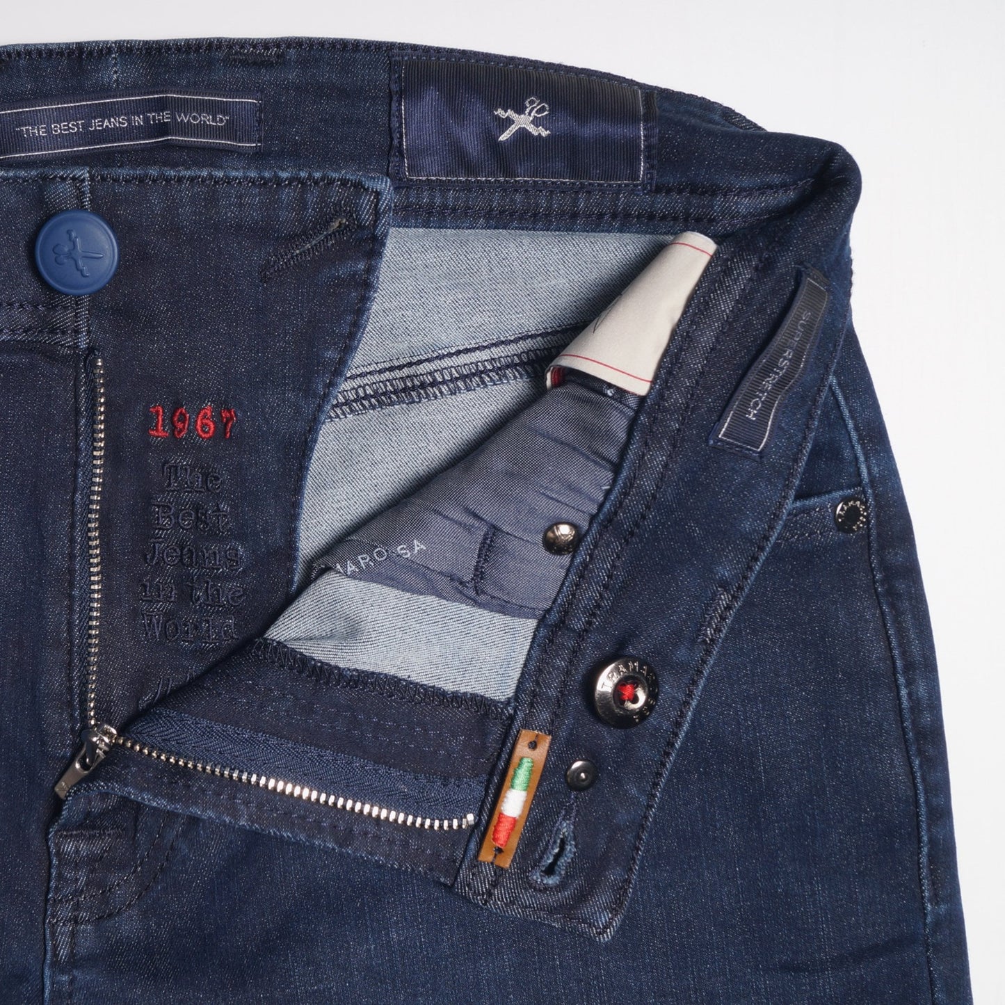 Leonardo Slim Denim Jeans - Blue