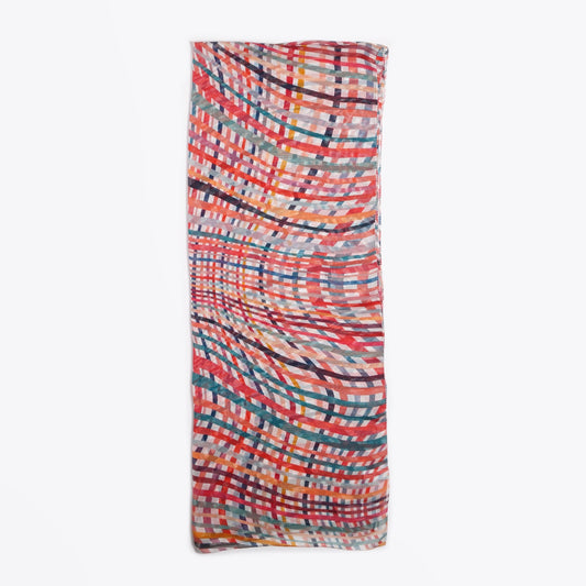 - 'Swirl' Silk Scarf - Red/Multi