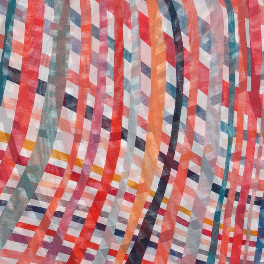 - 'Swirl' Silk Scarf - Red/Multi