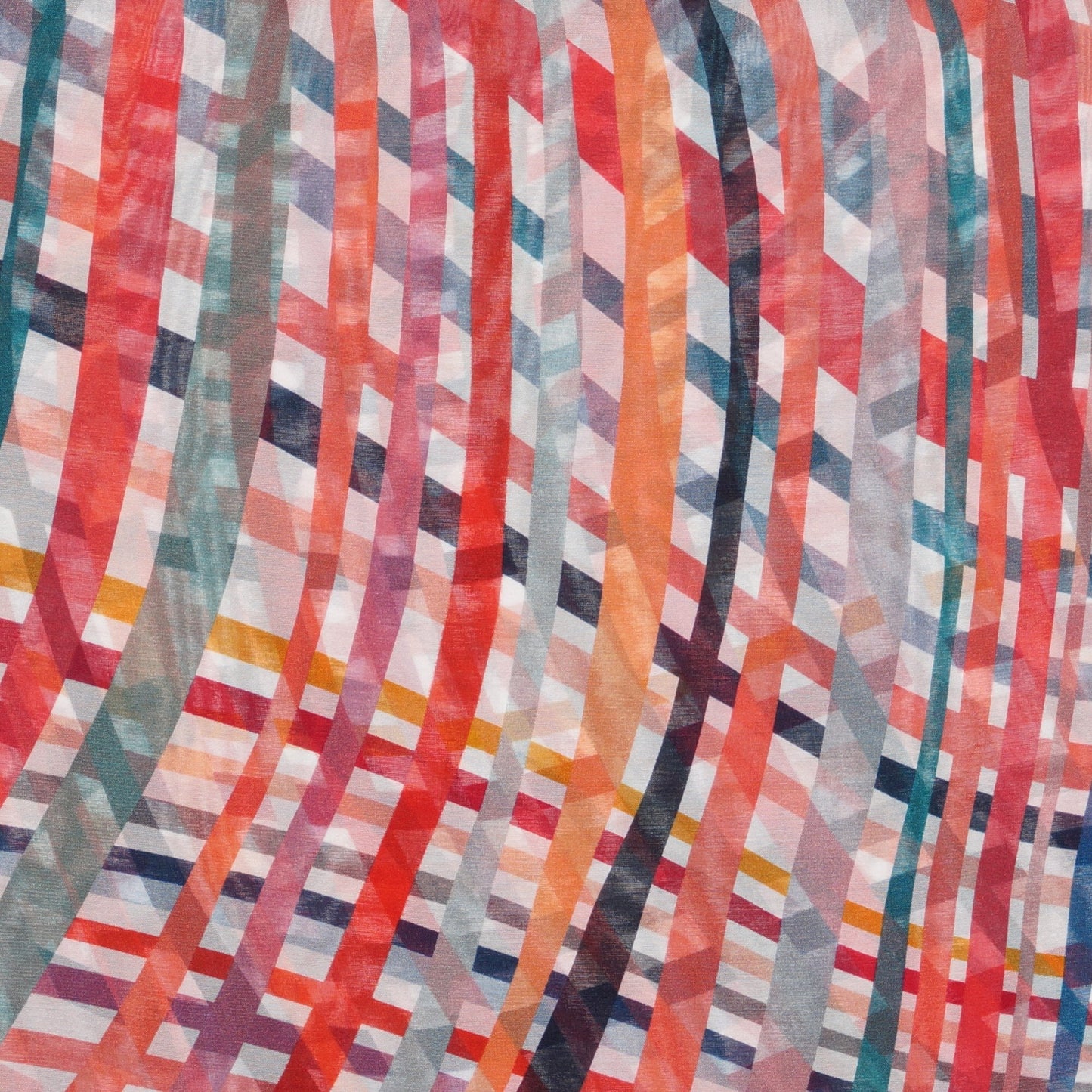 - 'Swirl' Silk Scarf - Red/Multi