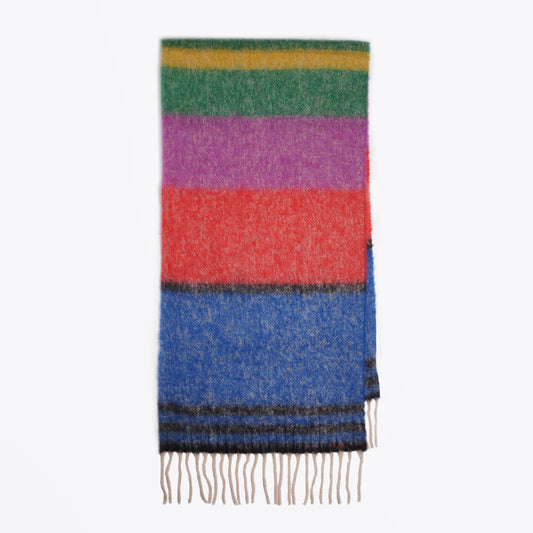 - Alpaca-Blend Stripe Scarf - Multi