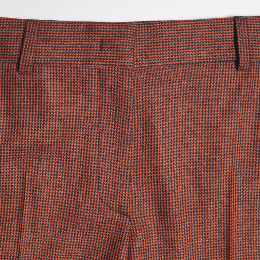 Houndstooth Wool Trousers - Rust