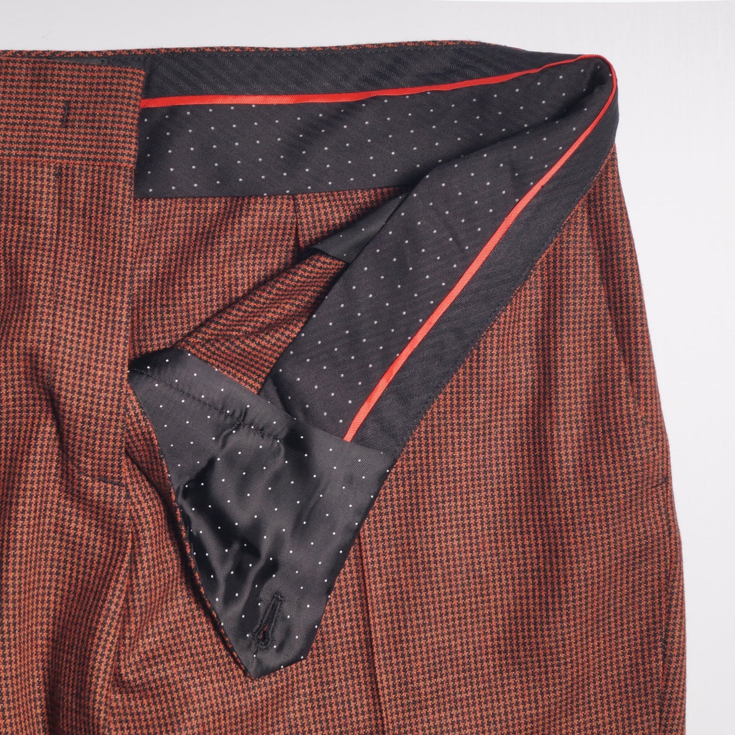 Houndstooth Wool Trousers - Rust