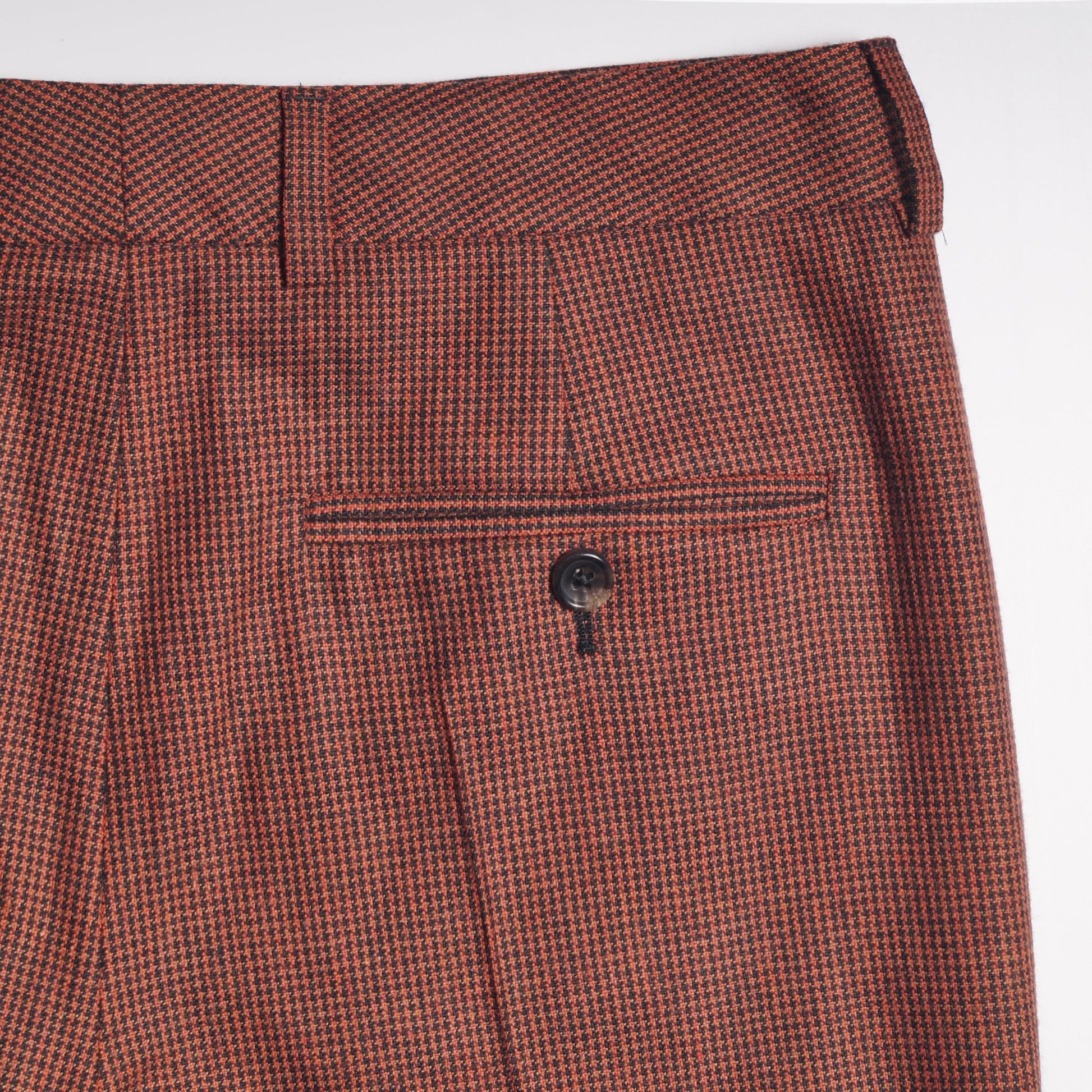 Paul Houndstooth Wool Trousers - Rust