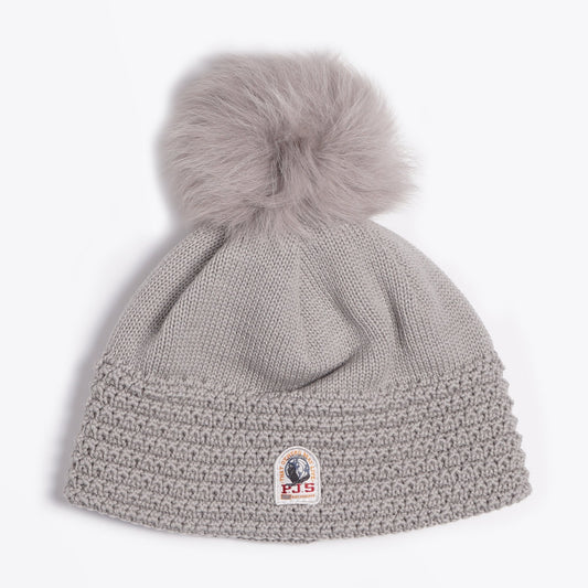 Ivy - Wool Knit Hat - Silver Grey