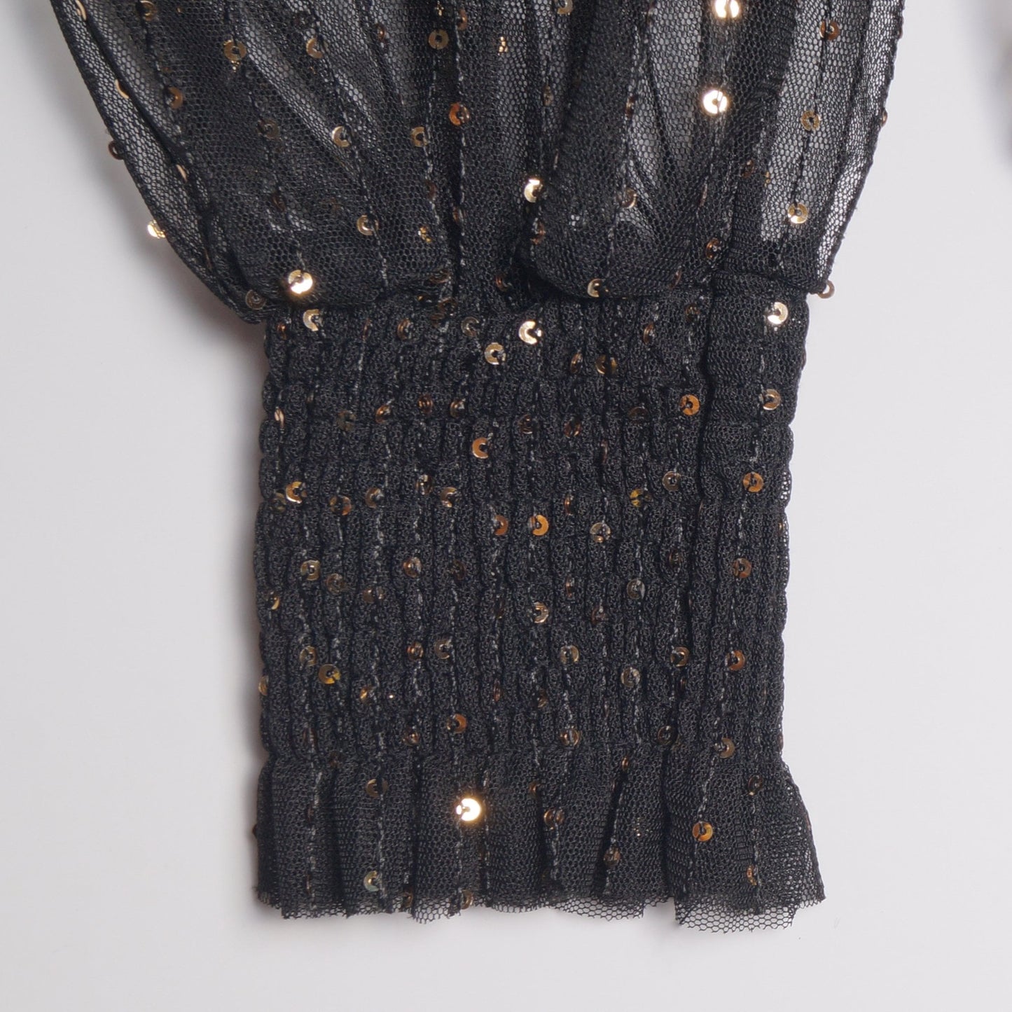 - Sequin Spot Sheer Top - Black