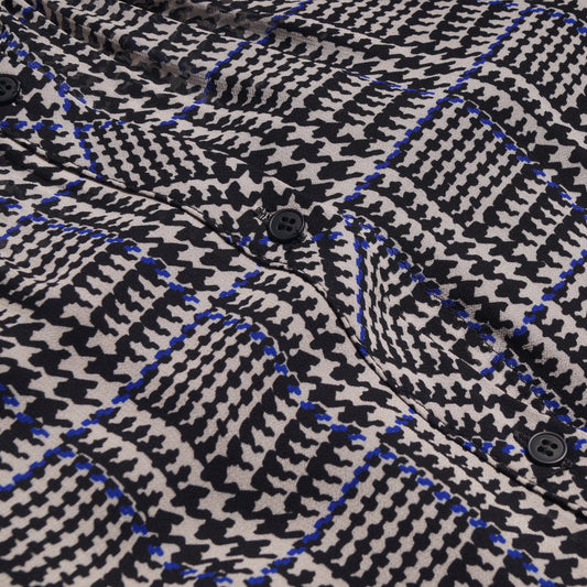 - Oversized Tartan Maxi Dress - Blue/Navy