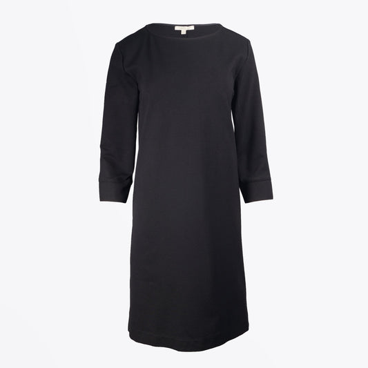 - 3/4 Length Sleeve Shift Dress - Black