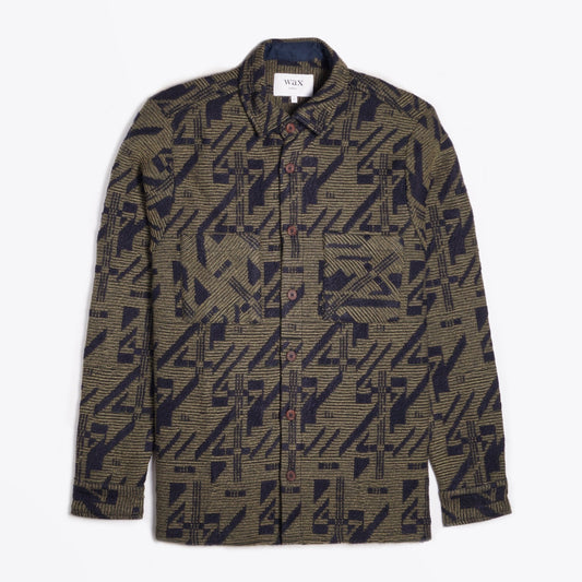Geometric Pattern Overshirt - Green