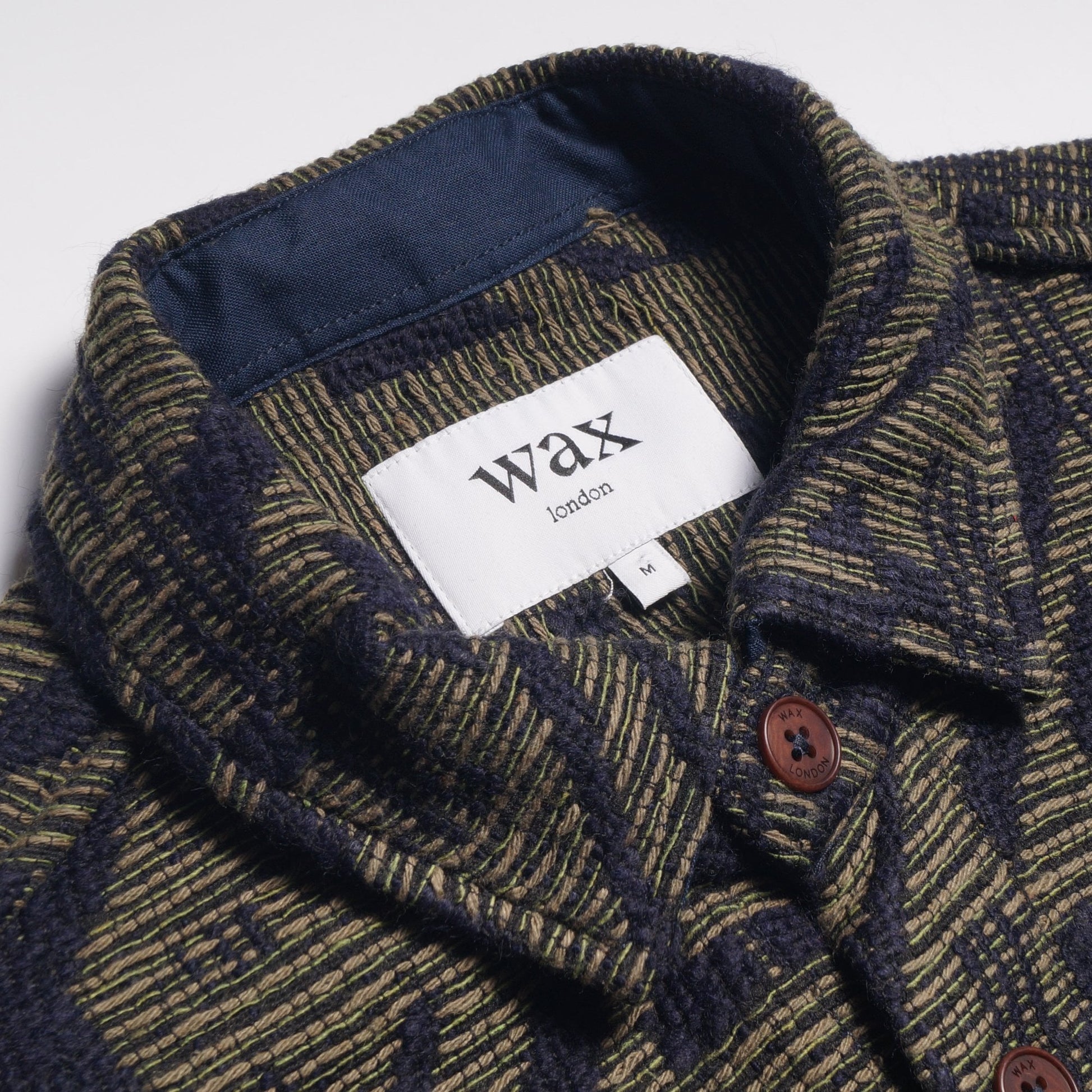 Wax Geometric Pattern Overshirt - Green