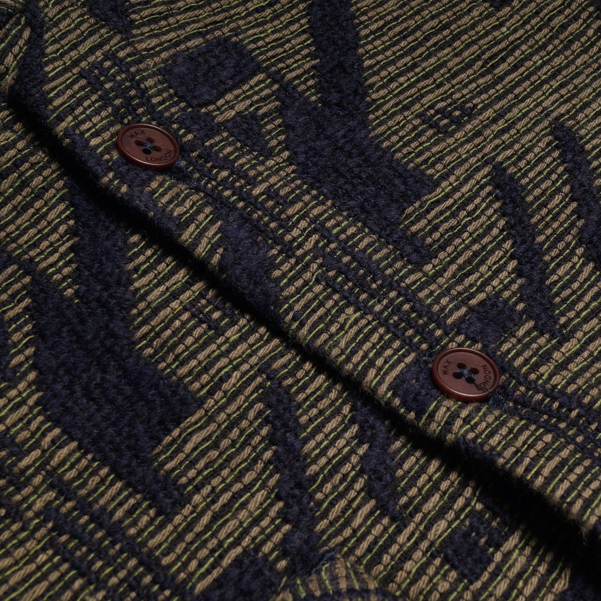 Wax Geometric Pattern Overshirt - Green