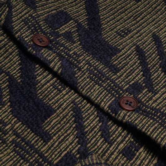 Geometric Pattern Overshirt - Green