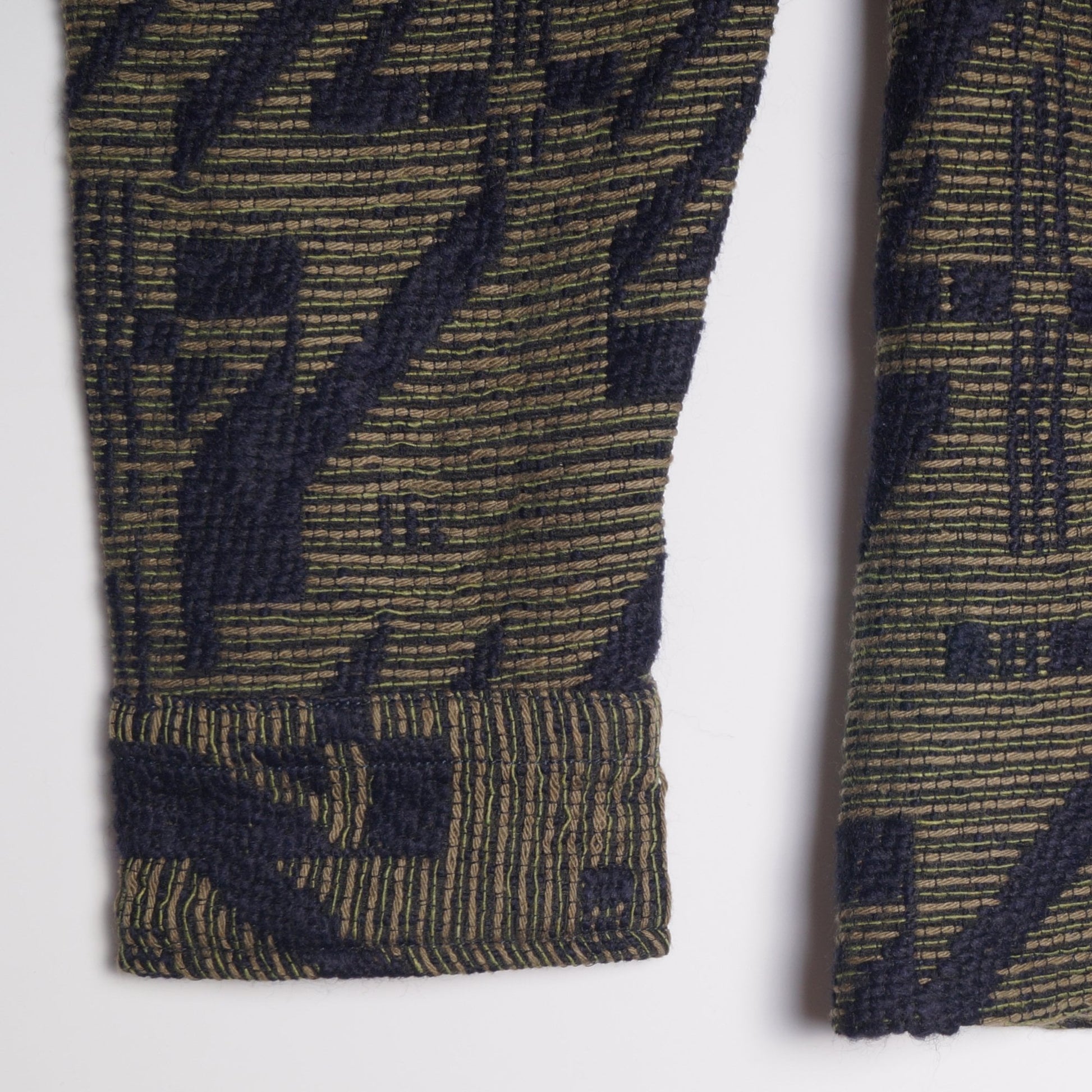 Wax Geometric Pattern Overshirt - Green