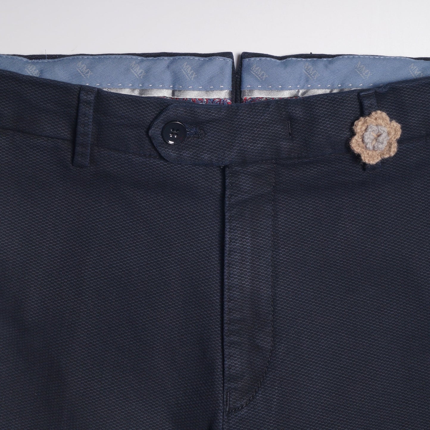 Lupus - Slim Textured Chinos - Navy