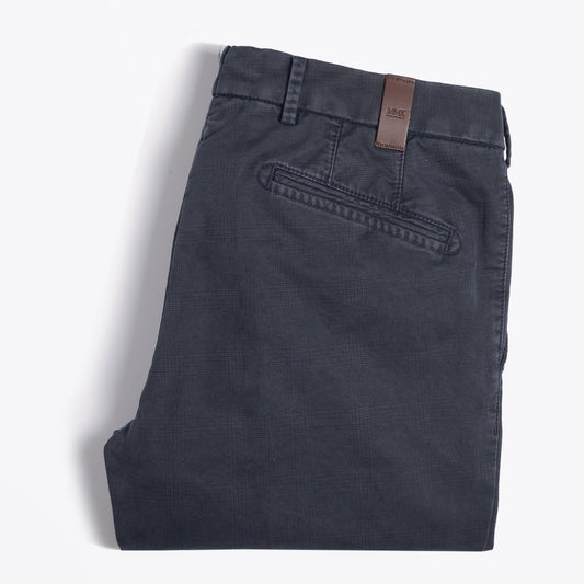 Leo - Super Slim Checked Chinos - Navy