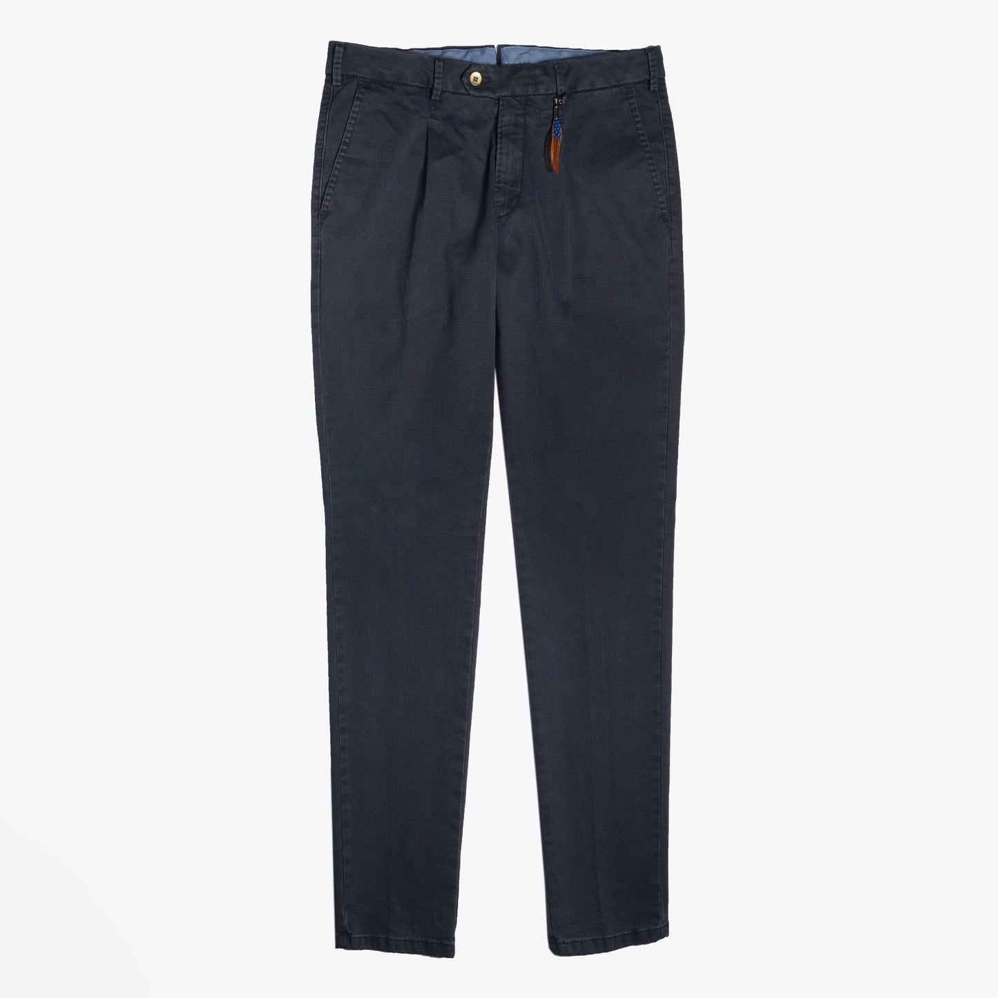 Leo - Super Slim Checked Chinos - Navy