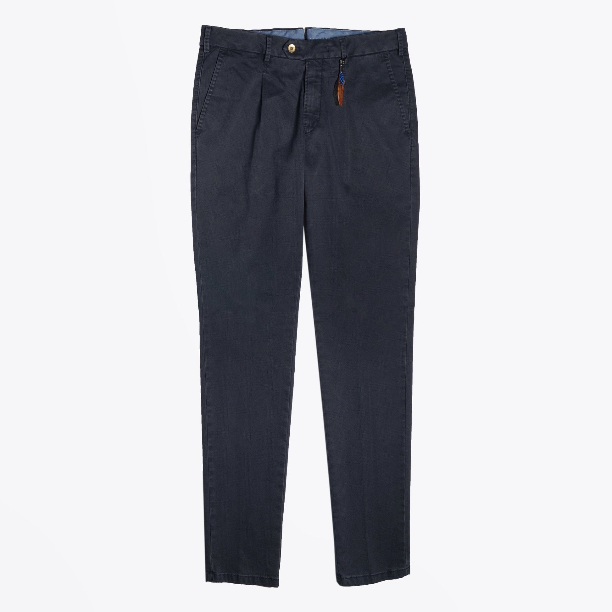 MMX Leo - Super Slim Checked Chinos - Navy