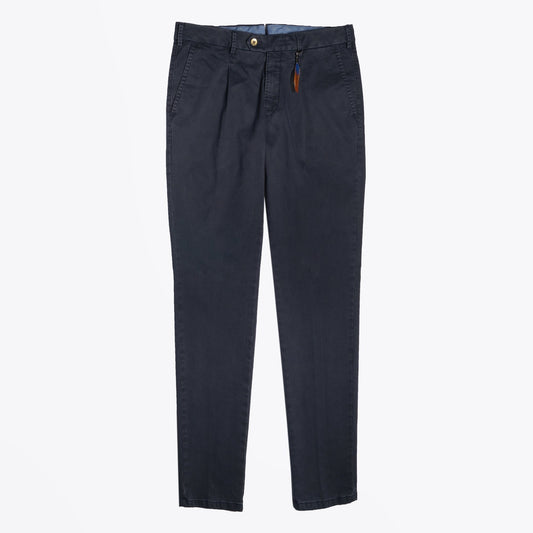 Leo - Super Slim Checked Chinos - Navy