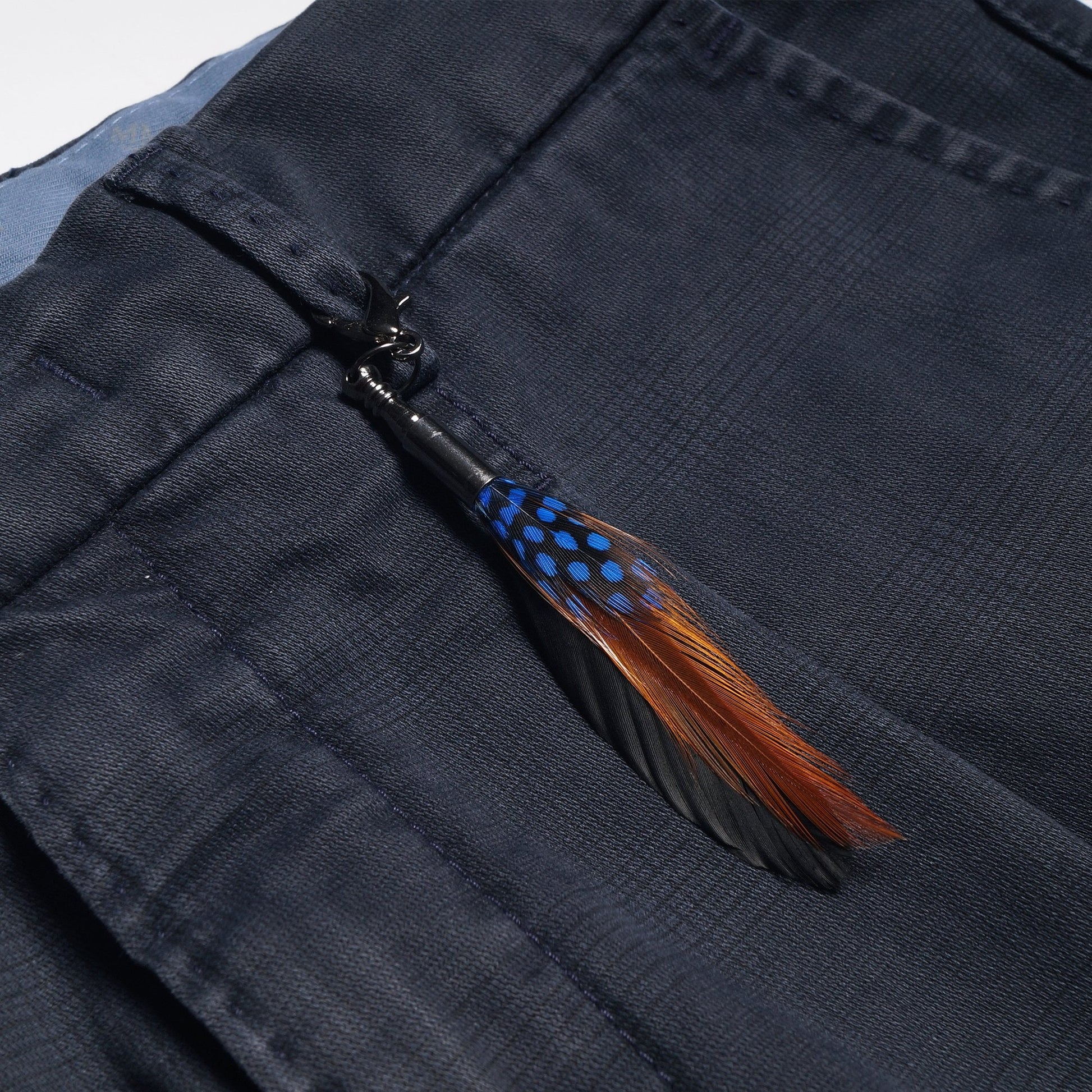 MMX Leo - Super Slim Checked Chinos - Navy