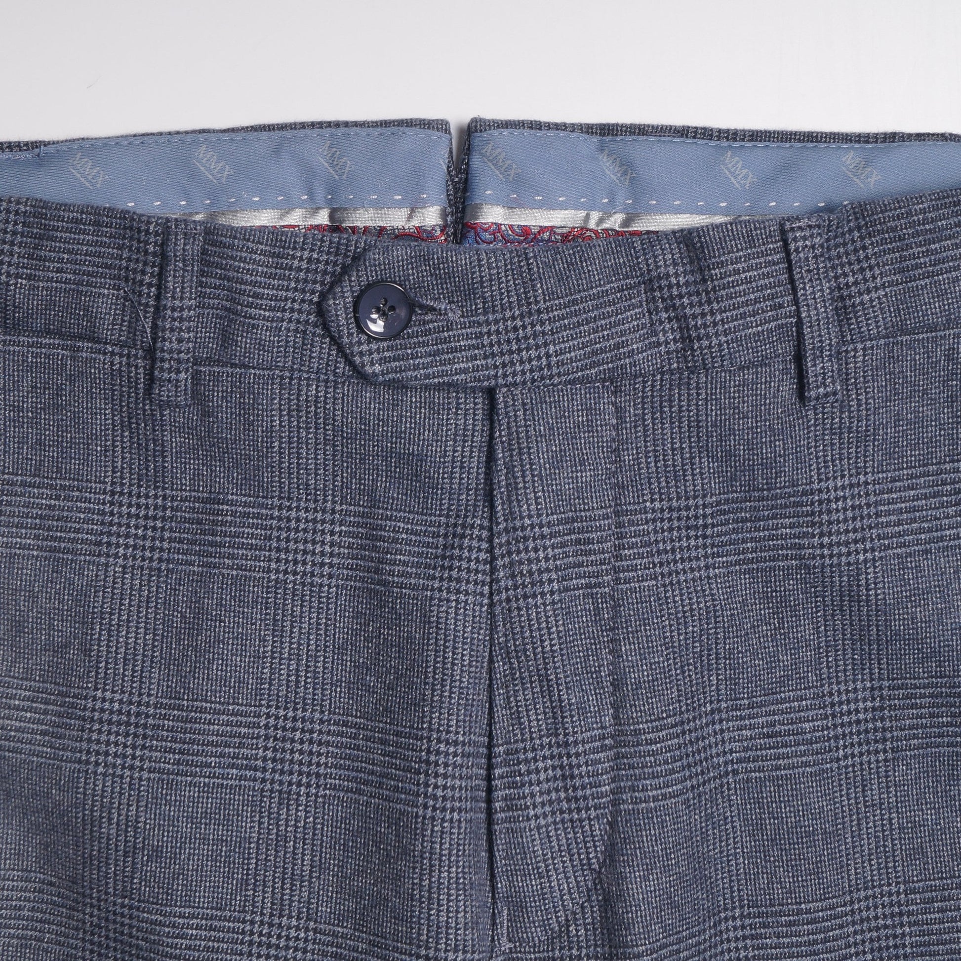 MMX Lupus - Slim Checked Chinos - Navy